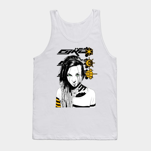 Cool Girl Futurist Cyberpunk Style Tank Top by OWLvision33